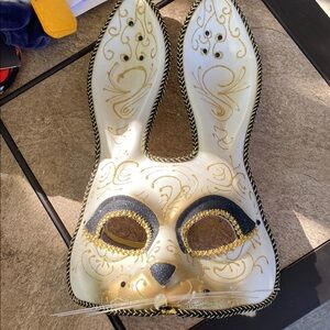 Elegant Gold and Black Bunny Mask